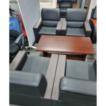 [실속세트] 4인 구성 사무용 소파 + 테이블 세트